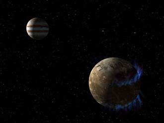 Description: Artist concept of Ganymede and Jupiter